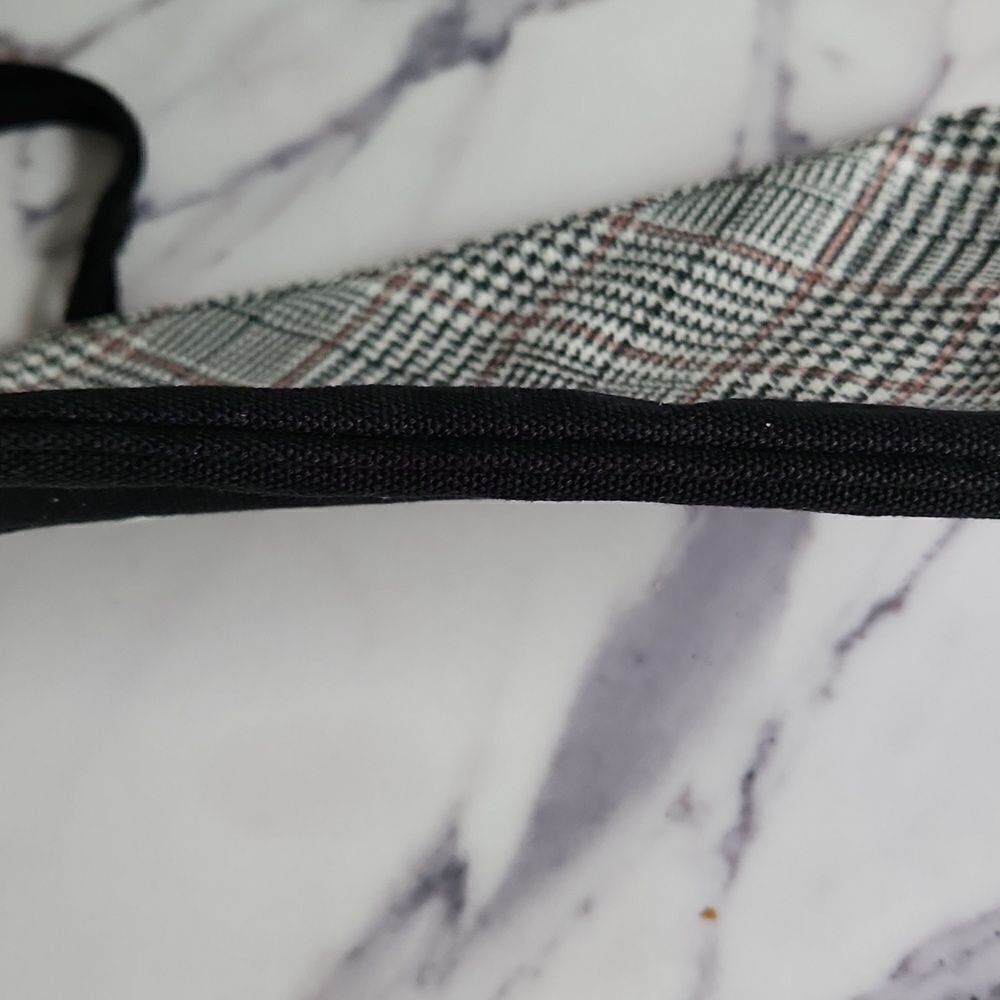 Lands' End Black and White Checkered Bag Houndstooth Plaid Wristlet Wallet Pouch - Picture 4 of 7